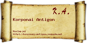 Korponai Antigon névjegykártya
